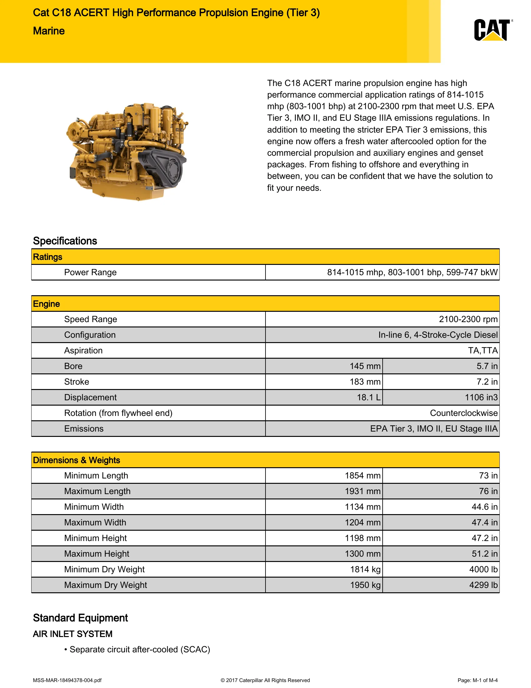 Caterpillar Marine C18 ACERT — Página 1