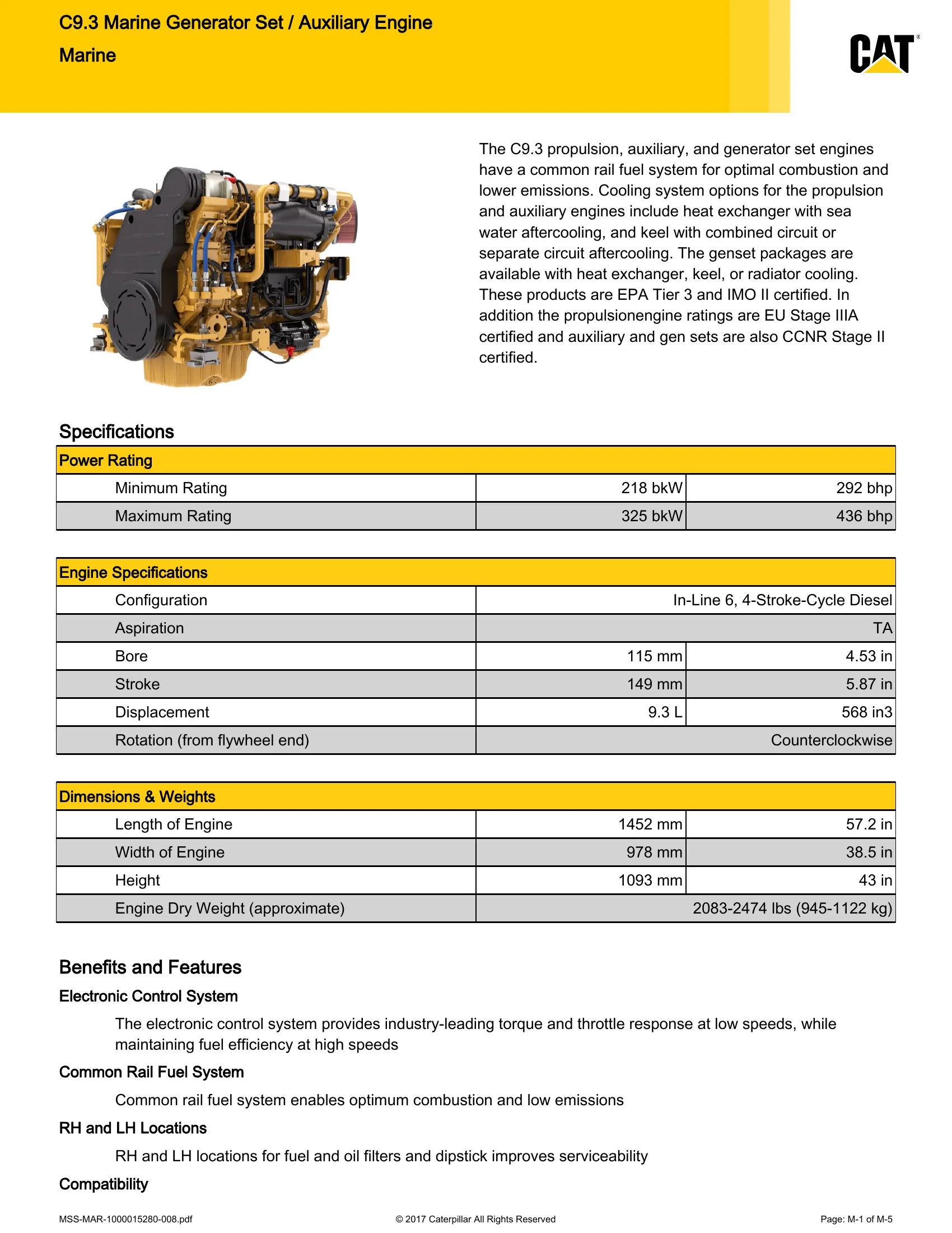 Caterpillar Marine C9.3 ACERT — Página 1