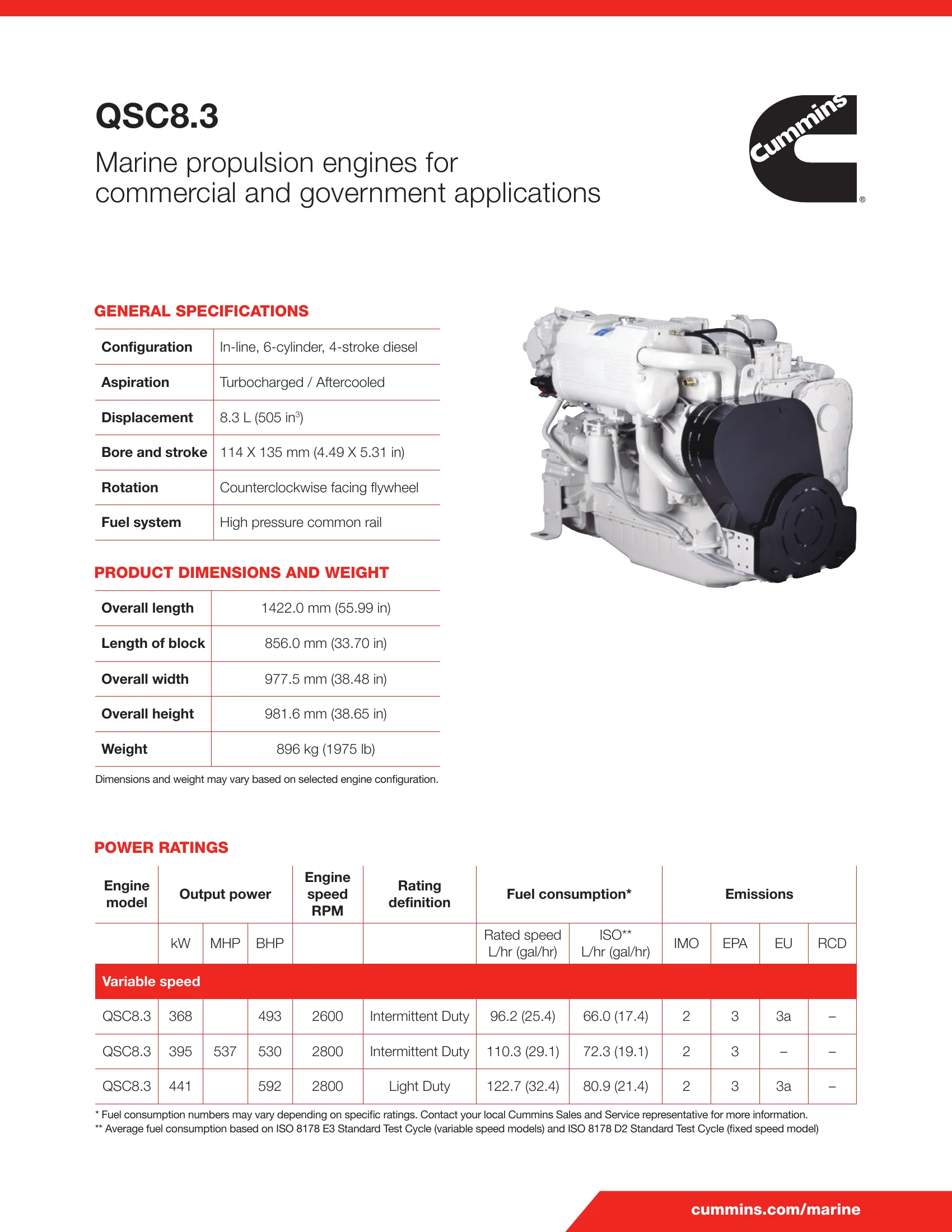Cummins Marine QSC 8.3 500 — Página 1