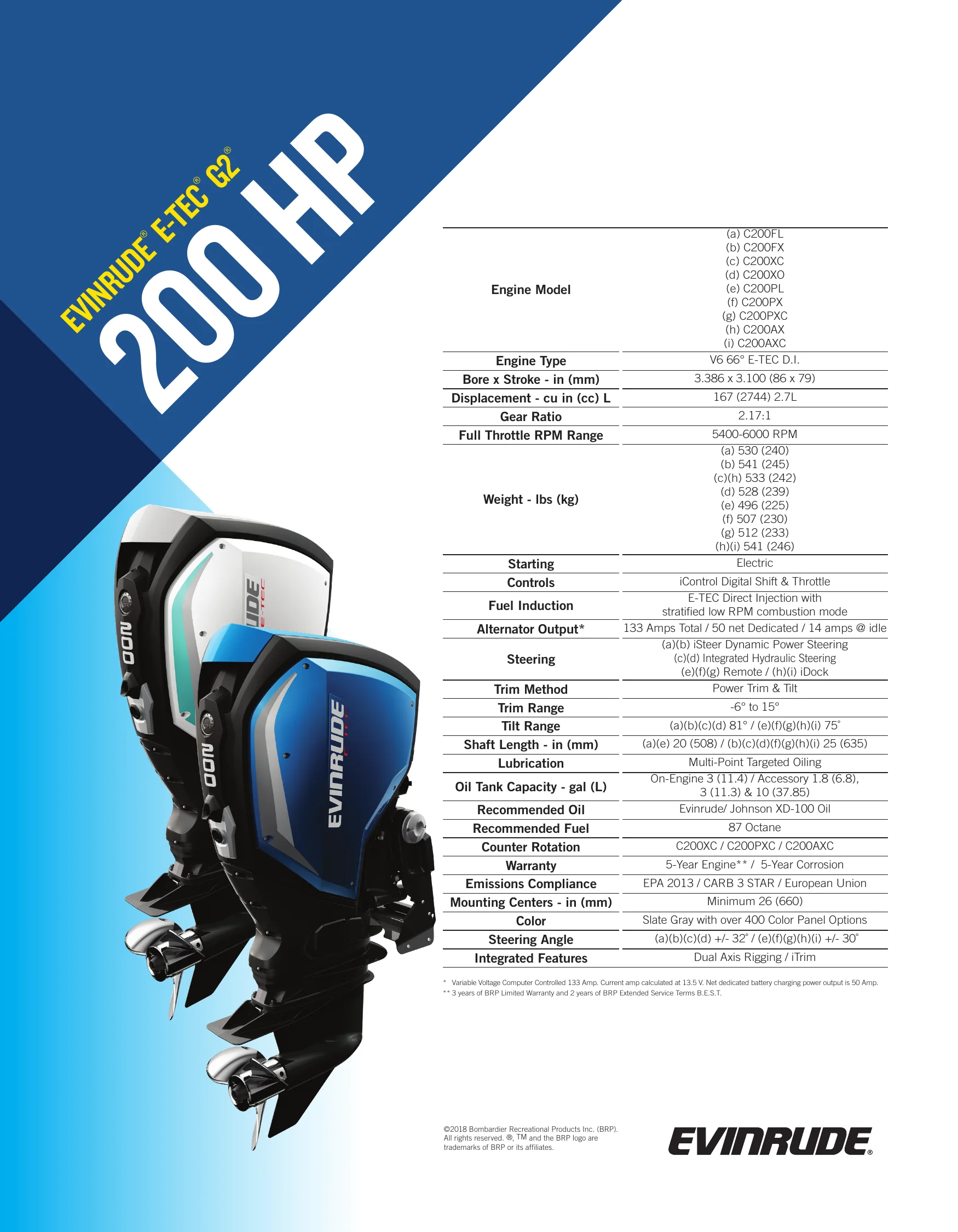 Evinrude E-TEC G2 200 — Página 1