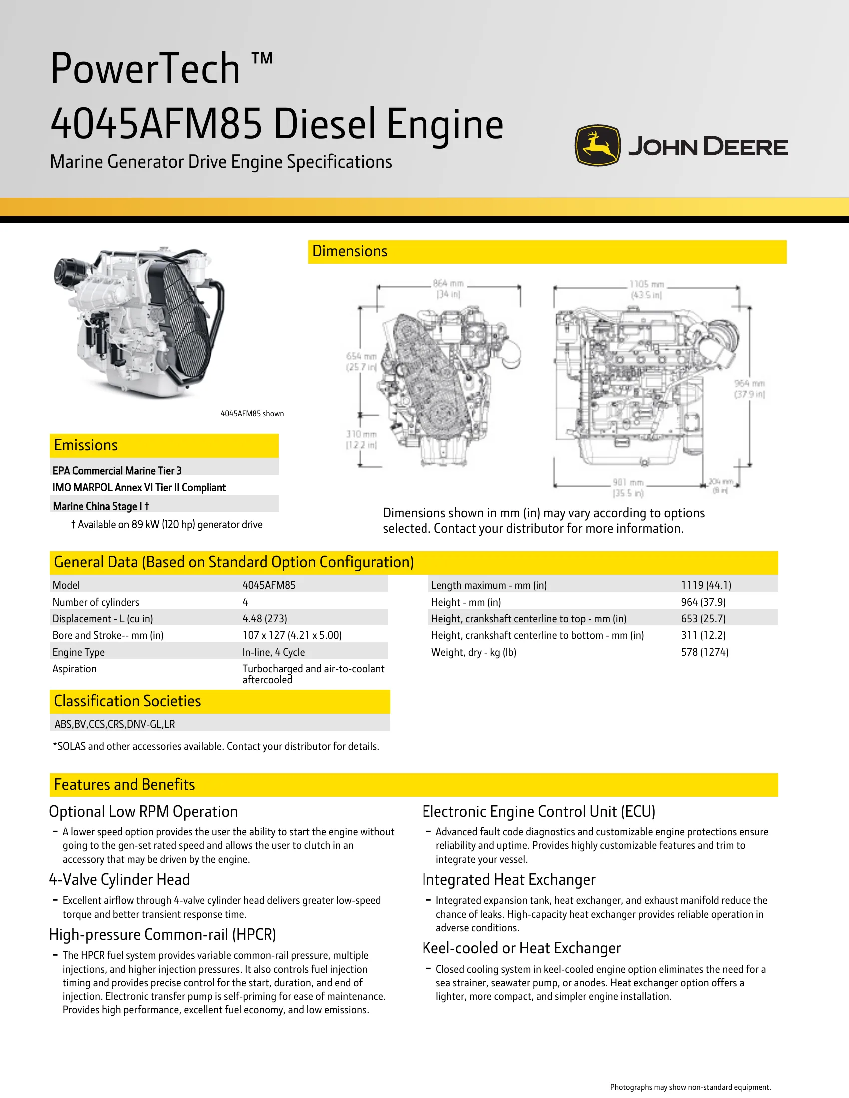 John Deere Marine 4045AFM85 — Página 1