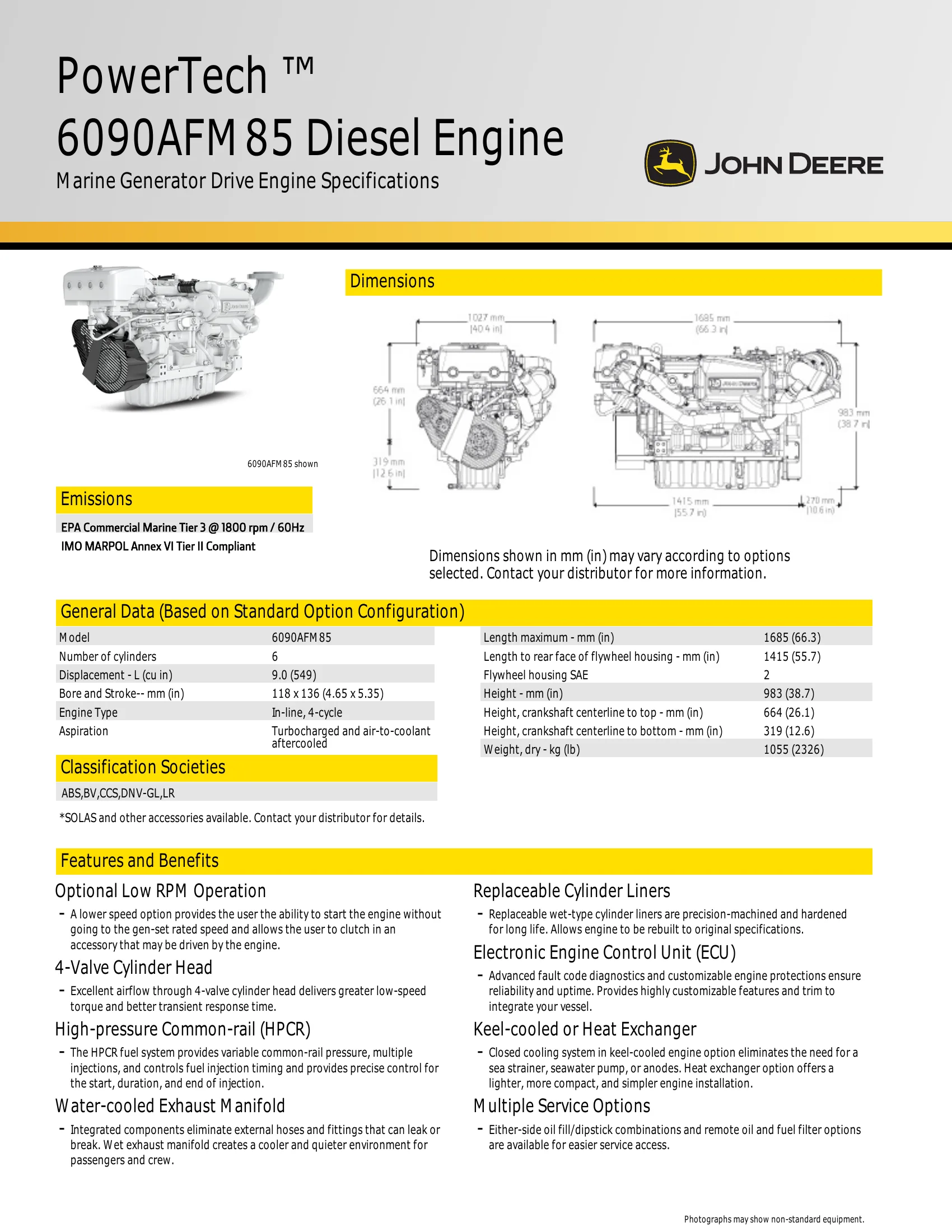 John Deere Marine 6090AFM75 — Página 1