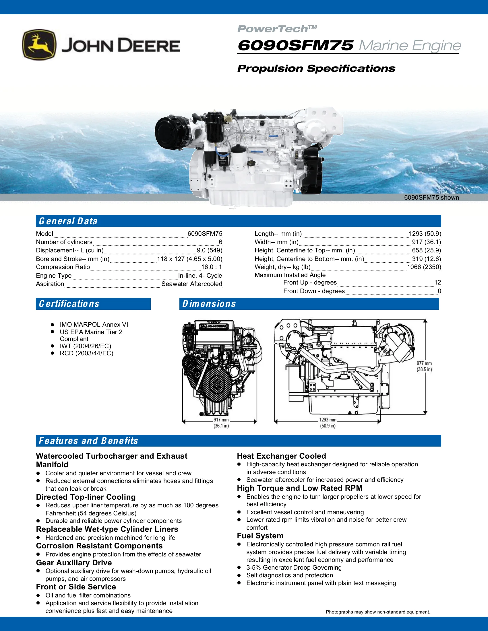 John Deere Marine 6090SFM85 — Página 1