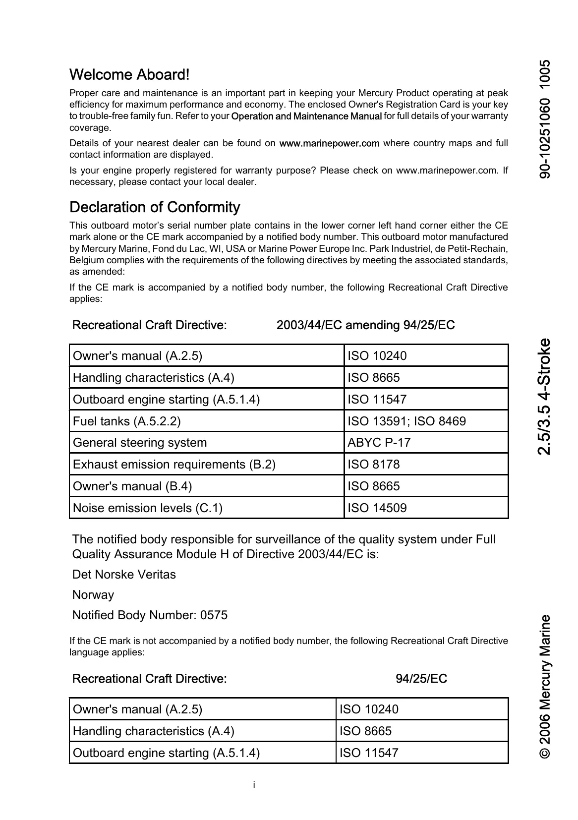 Mercury 3.5 MH FourStroke — Página 1