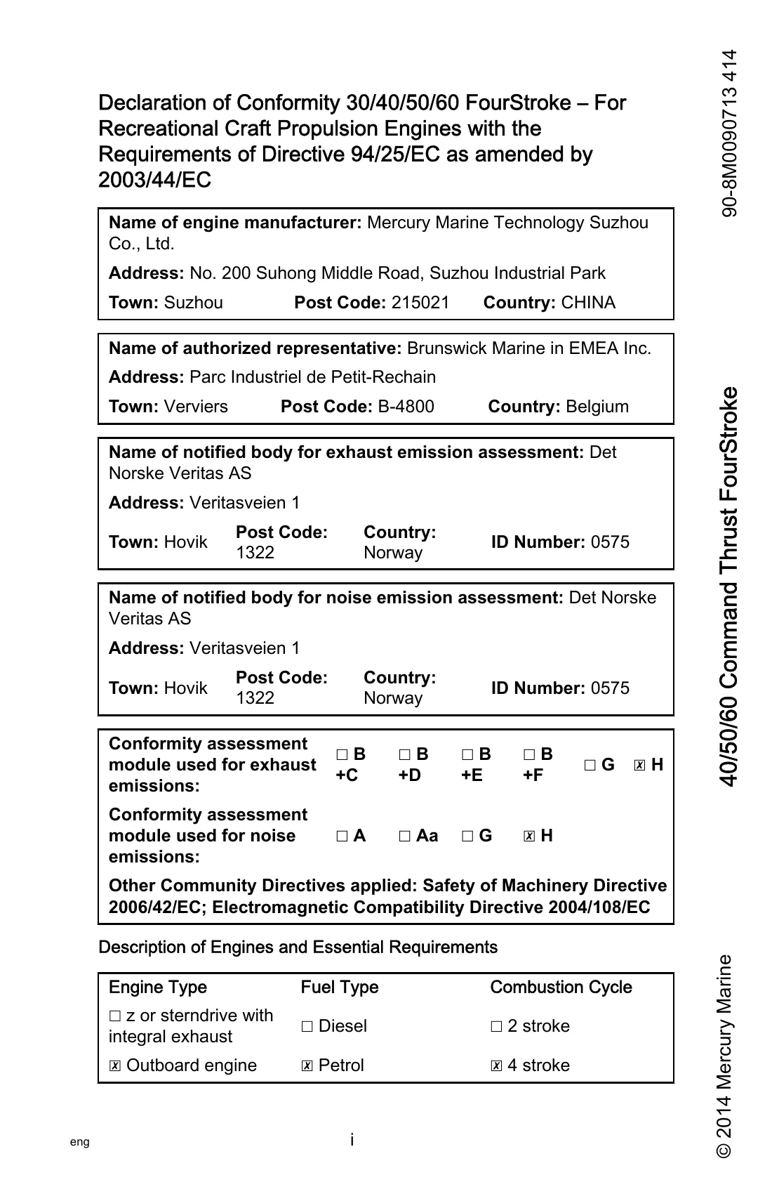 Mercury 60 ELPT FourStroke — Página 1