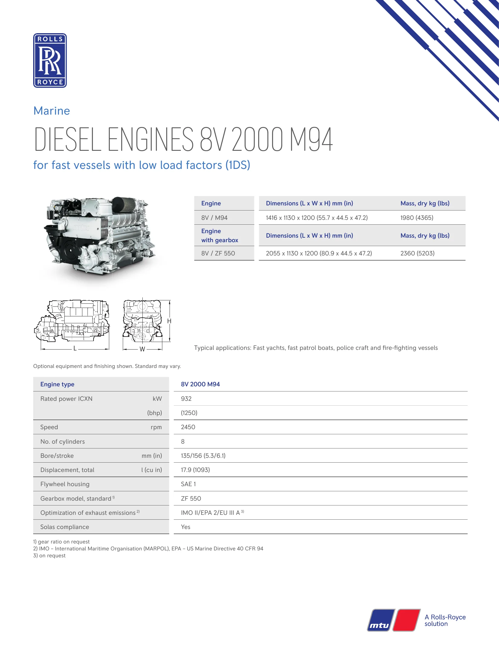 MTU Marine 8V 2000 M72 — Página 1