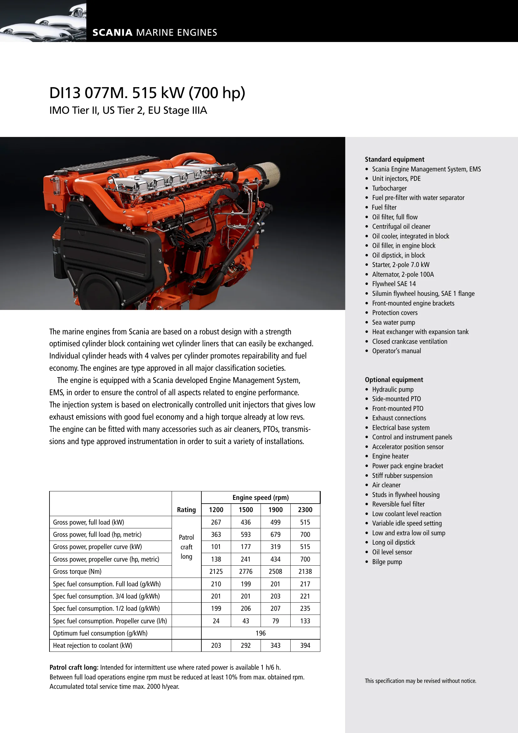 Scania Marine DI13 800 — Página 1