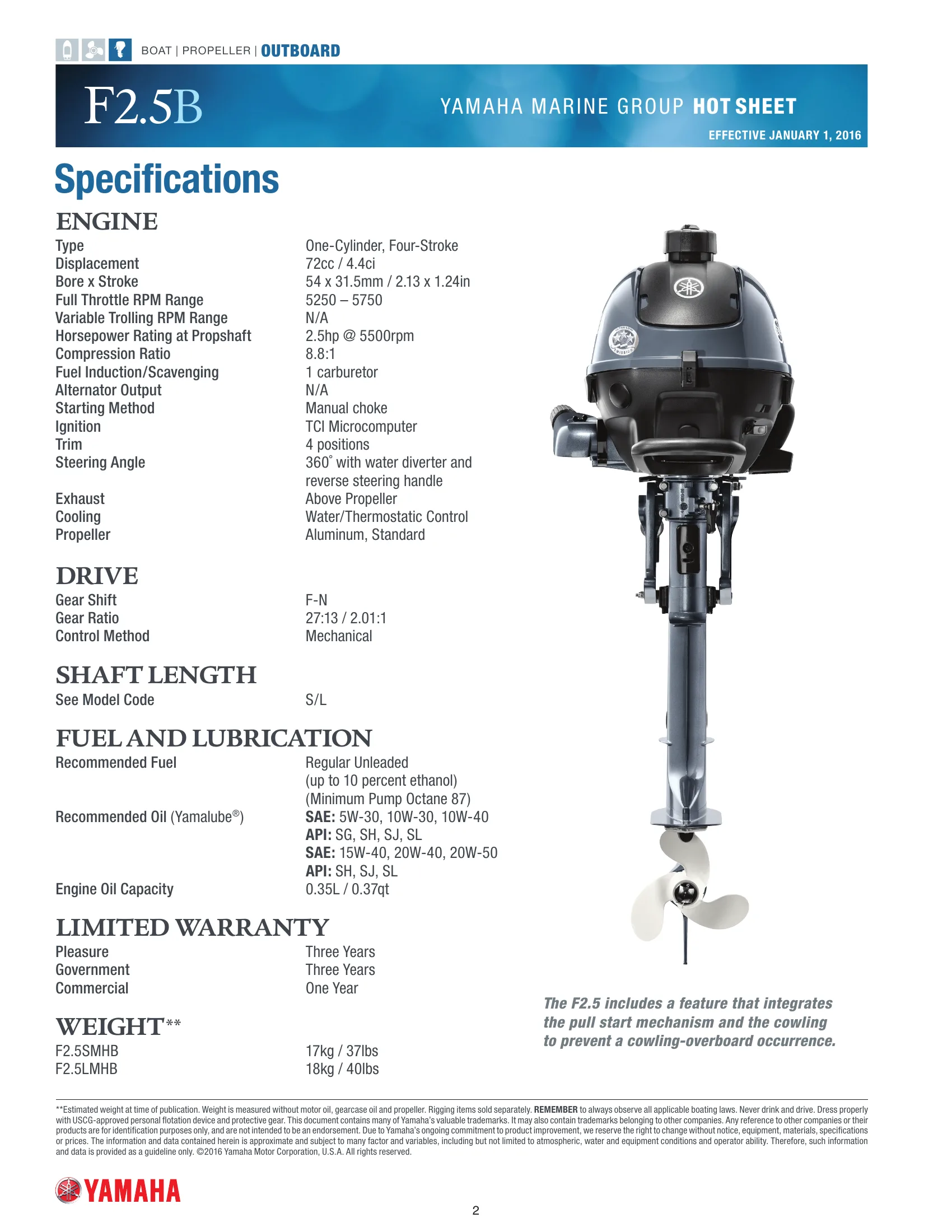 Yamaha Marine F2.5B — Página 2