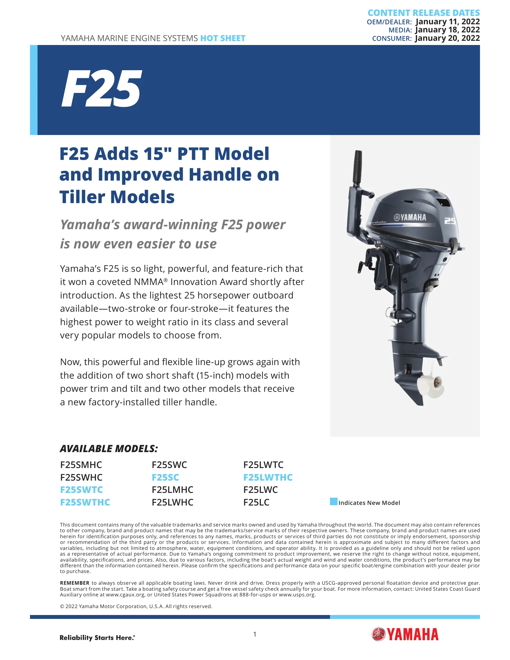 Yamaha Marine F25G — Página 1