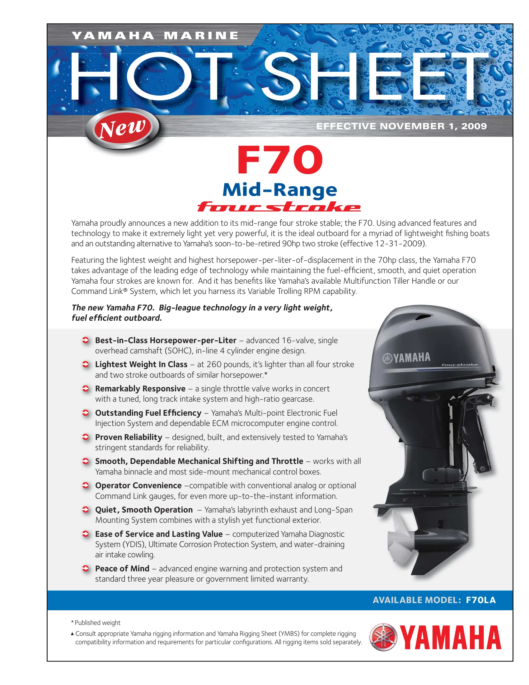 Yamaha Marine F70A — Página 1