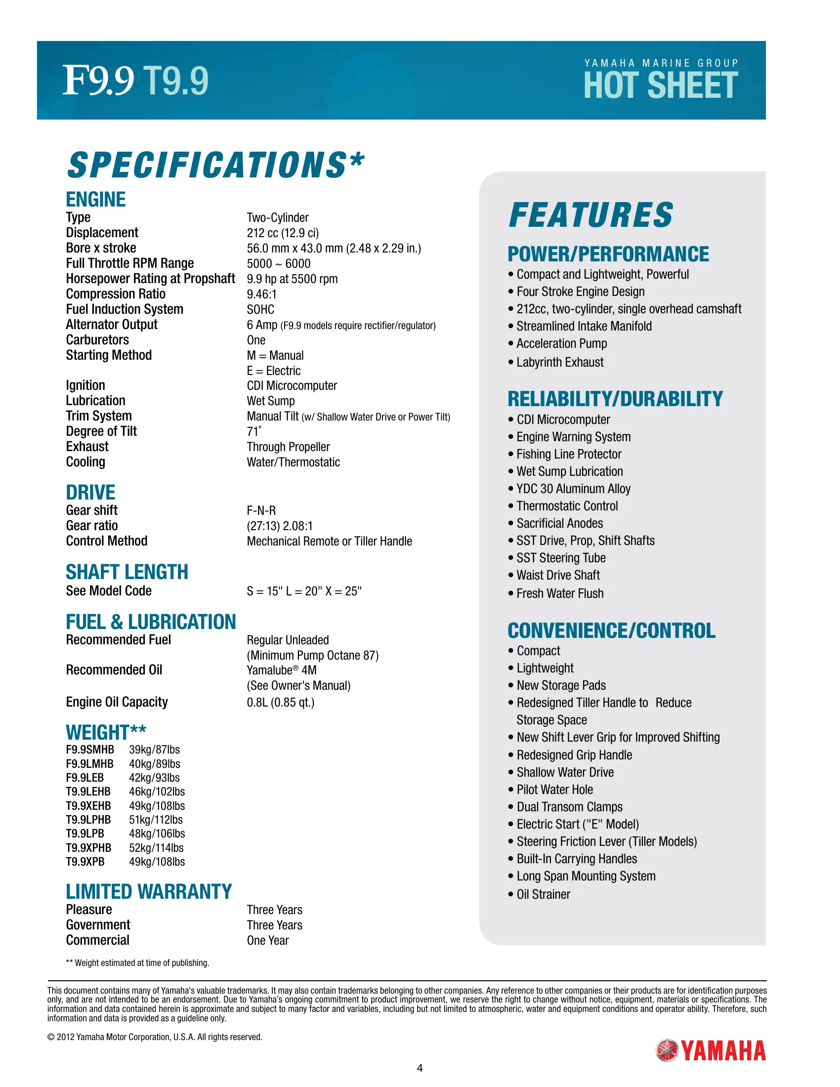 Yamaha Marine F9.9J — Página 4