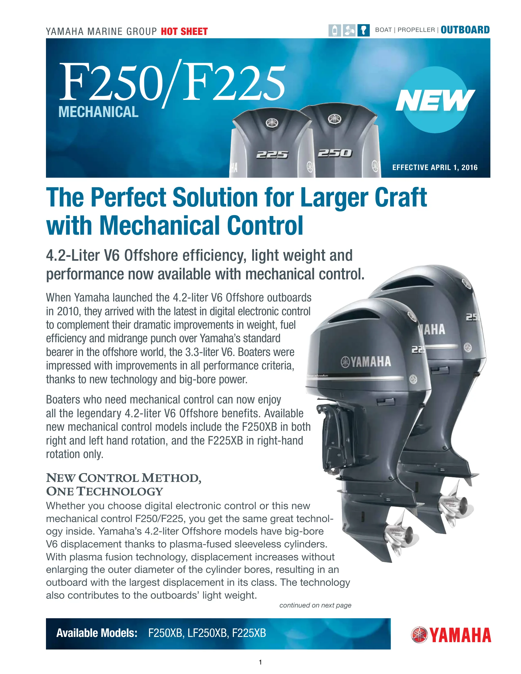 Yamaha Marine V6 F250D — Página 1