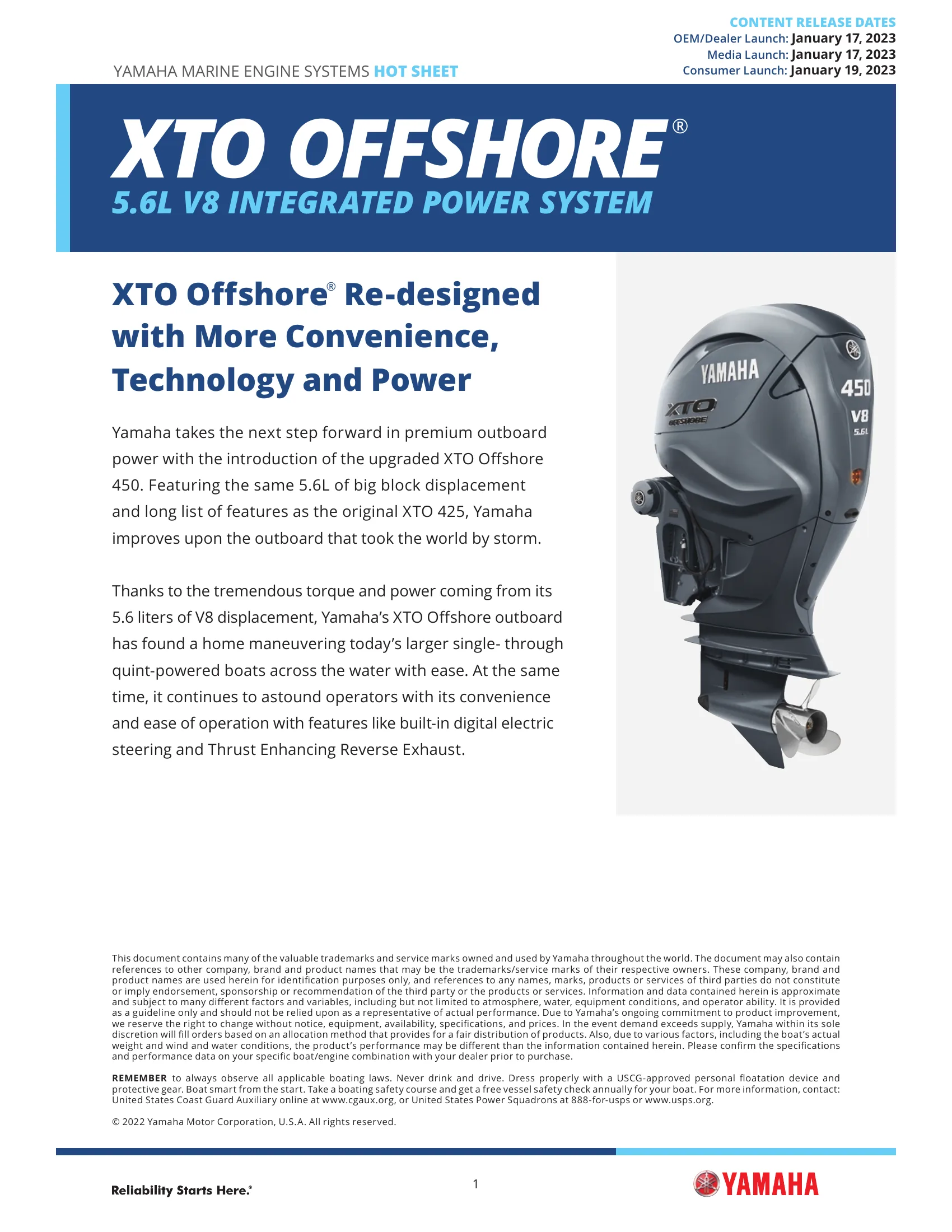 Yamaha Marine XF450 — Página 1