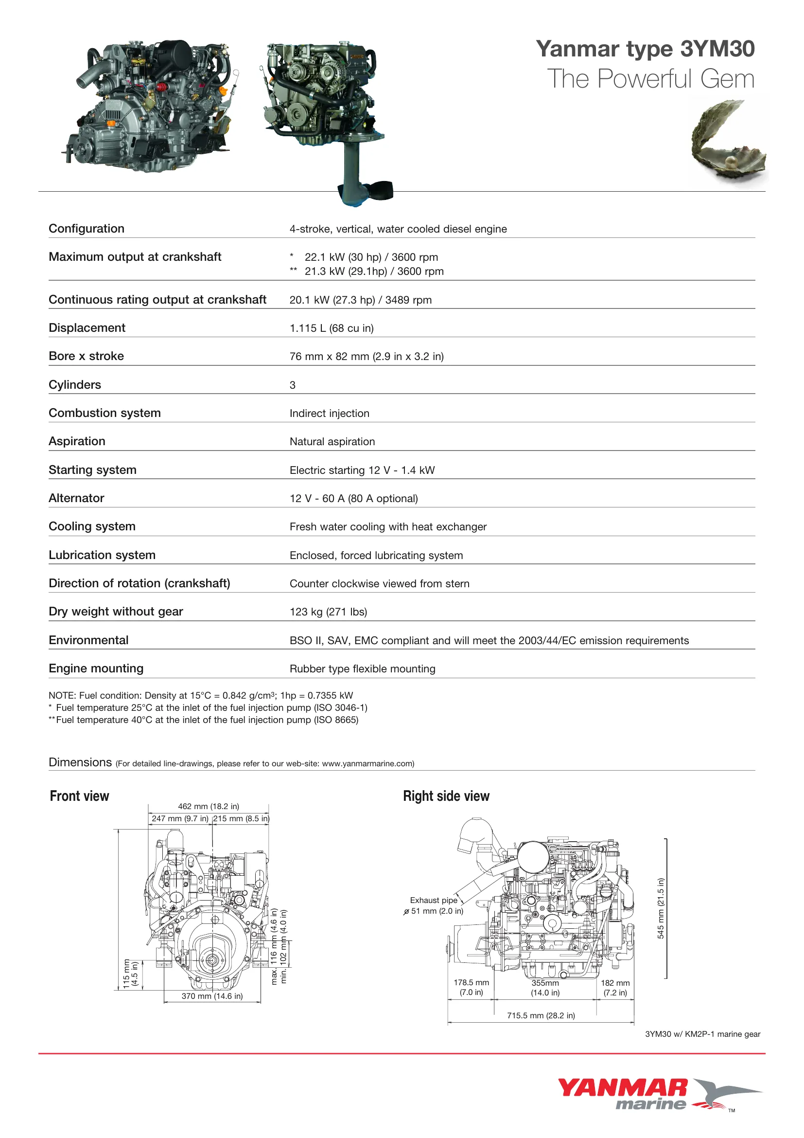 Yanmar 3YM30AE — Página 1